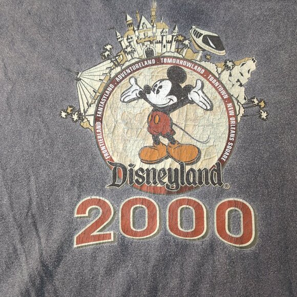Disneyland T-Shirt Black Mickey Mouse 2000 Graphic Vintage – Unisex Large - Picture 2 of 8